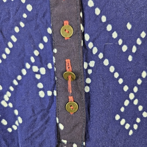 Free People Shibori Long Sleeve Tunic Dress in blue and pink blue Size M - Picture 10 of 10